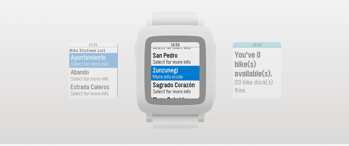 Bilbikes Pebble app
