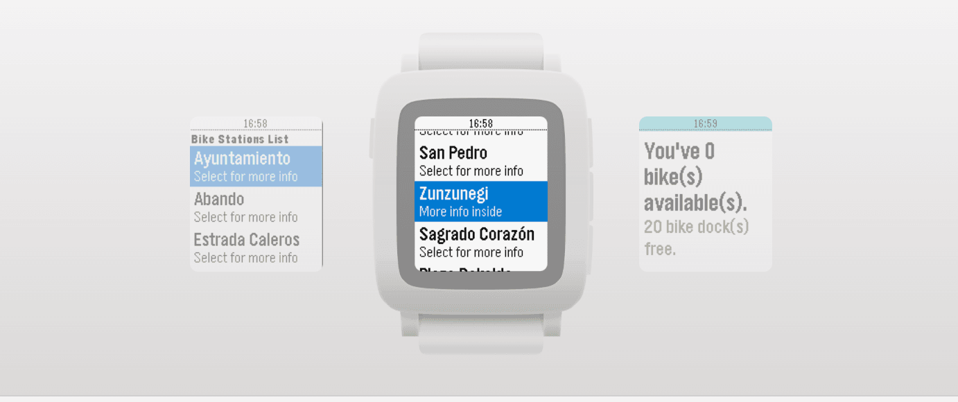 Bilbikes Pebble app